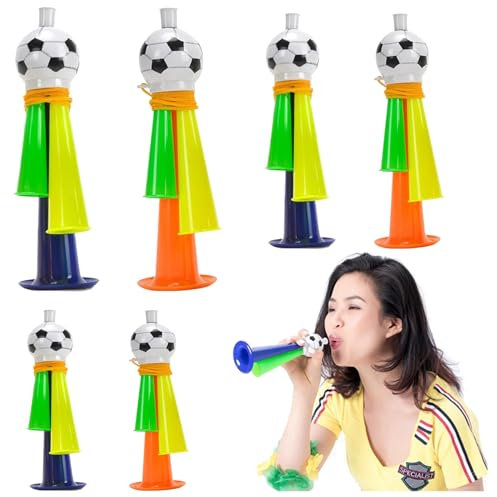 Sasibiyb 6 Stück Fussball Fan Tröte Stadion Tröte Fußball Tröte Fußball Horn Tröte Fußballhorn aus Kunststoff für Sportveranstaltungen, Fußballspiele (Farbe Zufällig)