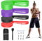 Fitnessbänder mit 4 Widerstandsstufen, Resistance Bands Set mit Türanker, Pull Up Widerstandsbänder, Klimmzugband für Fitness/Stretching/Yoga/Krafttraining/Pilates/Crossfit