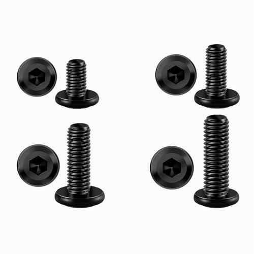 40 Stück M5 Edelstahl Schrauben, M5 Edelstahl Flachkopfschrauben, Innensechskant Vollgewinde, M5 x 12/16/20/25mm, Schwarze Oxid Schrauben Innensechskant