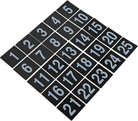 Mikinona 25 Schwarze Pvc Tischnummern Sitzplatzschilder für Hochzeit Schlicht und Elegant Dekorativ 25 Stück