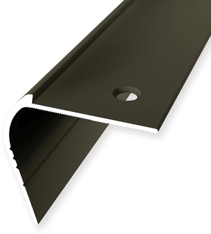 Treppenkantenprofil 48 x 48 x 2500 mm Winkelprofil Aluminium hochwertig Versenkt Gebohrt Bronze Einfasshöhe 3 mm Küberit