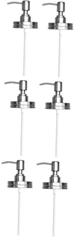 RORPOIR 6 Pcs Stainless Steel Lids Mouth Canning Jars Lotion Dispenser Lid Mason Jar Soap Dispenser Lid Rustproof Lotion Lid Foaming Shampoo Dispenser Lid Mason Jar Pump Lid Liquid Soap