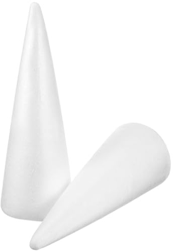 Operitacx 2 StüCk Styroporkegel Kegel 38cm, Polystyrol Styropor Styroporkegel Zum Basteln Cones FüR DIY Basteln Und Dekoration