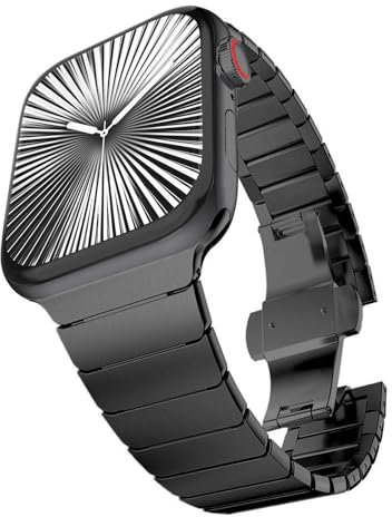 CHANCHY 42mm(Series 10 11) 41mm 40mm 38mm for Apple Watch Straps,Stainless Steel links Strap replacement metal band for iwatch SE 3 2 1/Series 11 10 9 8 7 6 5 4 3 2 1, Black