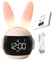 Bunny Nachtlicht Wecker - Wiederaufladbarer Regenbogen Rabbi-t Silikon Wecker, LED Digital Timing Uhr für Schlafzimmer, Zuhause | Drei Wege Aufwachen - Rosa