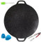 Acunny Pan de grill coréen, BBQ Grill Pan - Gluche rond en fonte Assiette de friture - Outils de cuisson portables avec des poignées pour l'induction, la cuisinière, la table de cuisson électrique