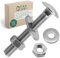 DSM - Boulons M6 x 35 mm selon DIN 603 - Avec écrou hexagonal M6 DIN 934 & rondelle DIN 9021 - Acier inoxydable A2/V2A - Vis à tête bombée avec collet carré - Lot de 100