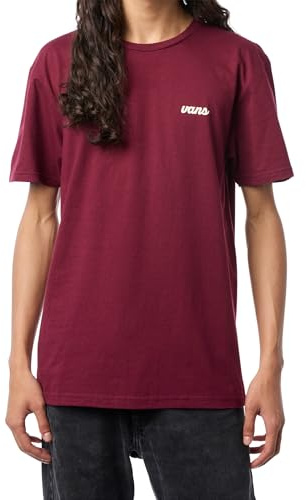 Vans Herren Scripted SS Tee Burgundy and White, M, Burgunderrot und Weiß, M