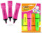 BIC Evidenziatore piatto rosa fluo, confezione da 3 e confezione assortita da 4 pennarelli ad asciugatura rapida, a prova di sbavature, inchiostro a base d'acqua, colori fluorescenti brillanti, corpo