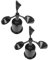 UKCOCO 2 Pezzi Alloggiamento dell'anemometro blu banderuole per capannoni riflessivo conchiglie piccolo indicatore del Indicatore della direzione del AbS Nero
