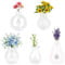 lasuroa 5pcs Mini Ceramic Vase Fridge Magnets, Transparent Flower Vases Tiny Cute 3D Plant Magnets Funny Refrigerator Decoration for Home Office Kitchen Whiteboard (Style D)