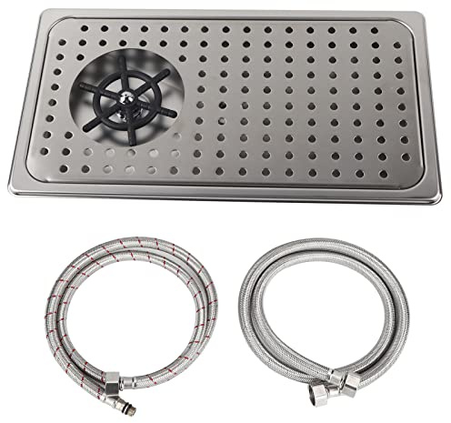 G1/2 Edelstahl Automatische Tasse Waschmaschine, Reiniger Glass Rinser Hochdruck Multi -Winkelreinigungsrinser für Pub Restaurant (Medium cup washer [with net])