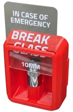 10mm Socket Display Case, Funny Mechanic Gift for Dad, Husband, Boyfriend - In Case of Emergency Break Glass Novelty Emergency Box for Garage & Workshop Wall Decor - Excluding 10mm Socket
