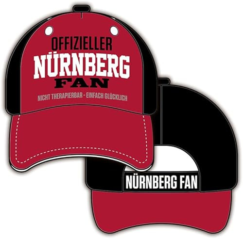 Generisch Unisex-Fan-Cap ''Offizieller Nürnberg Fan'' - Nicht therapierbar, einfach glücklich - Einheitsgröße Fußball Mannschaft Verein Größenverstellbar Klettverschluss Baseball Spaßcappie Mütze Hut