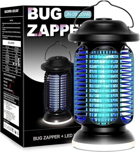 Regevo Insektenvernichter Elektrisch 4000V, Fliegenfalle Elektrisch 20W mit LED Licht, UV Mückenlampe IPX4 Wasserdicht, Anti Mücken Fliegen Insekten, Mückenfalle für Draußen Innen