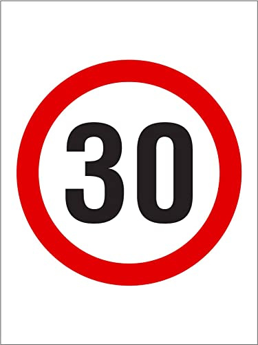 Limite Di Velocità 30 Km/H Cartello Di Avvertimento Cartello Decorativo Cartelli Metallo Poster Metal Per Garage Bar Pub Casa Ristorante M