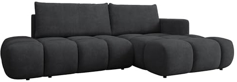 Mirjan24 Ecksofa Staels O, Design Eckcouch, Couch mit Schlaffunktion und Bettkasten, Wohnlandschaft, Bettfunktion L-Form Sofa (Margo 227.09, Seite: Rechts)