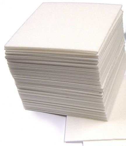 Lexicon Select Safe Print Lino Block Printing Tiles - Polystyrene Sheets for Printing - 16.5 x 16.5cm Pack of 50 with Hints & Tips Guide