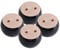 4PCS Solid Wood Furniture Legs Black Round Bun Feet for Cabinet Sofa Ottoman TV Stand Loveseat Dresser