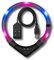LEUCHTIE® Leuchthalsband Easy Charge pink-blau Größe 37,5 I LED Halsband für Hunde I USB aufladbar I konstante Leuchtkraft I wasserdicht I extrem hell