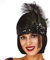 Amakando Extravaganter 20er Jahre Kopfschmuck/Schwarz/Flapper Stirnband mit Pailletten/EIN Blickfang zu Fasching & Kostümfest