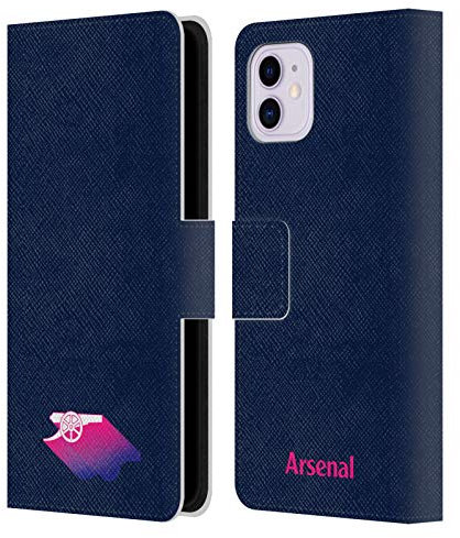 Head Case Designs Officially Licensed Arsenal FC Gradient Crest and Gunners Logo Leather Wallet Case Compatible With Apple iPhone 11