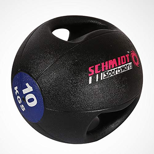 HUA Medizinbälle Fitness Binaural Medizinball, Gummi Biorhythm, Gewichtheben Squat Boxen Trainingsgeräte for Männer Und Frauen Gravity Ball, 3kg-10kg (Size : 10kg)