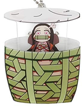 CoolChange Kimetsu no Yaiba Chibi Schlüsselanhänger mit Figur von Nezuko Kamado zum Herausziehen