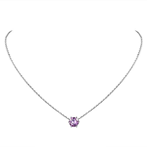 Suplight Collana Donna Argento 925 con Pietra Alessandrite Giugno - Punto Luce Ciondolo Portafortuna - Confezione Regalo