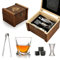 Whisky Stones Set regalo personalizzato in vetro per whisky,regalo per uomo,pietre per whisky,4 pietre per whisky + bicchiere per whisky rock + sottobicchieri in ardesia, regalo di compleanno/festa