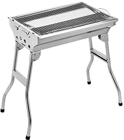 LIANYG Laelr Portable BBQ Grill Folding Black Portable Briefcase Barbecue Collapsible Accessories For Home Park Use Pocket BBQ Stainless Steel BBQ Grill 158 (Color : Package 1)