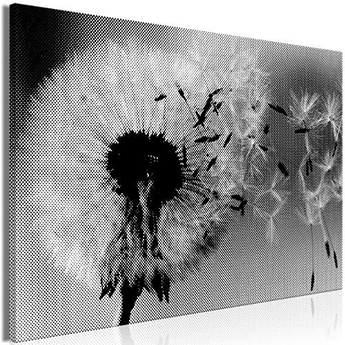 decomonkey Akustikbild Pusteblumen 120x80 cm 1 Teilig Leinwand Modern Bilder Wandbilder XXL Schallschlucker Schallschutz Akustikdämmung Wandbild Deko Leise Modern schwarz-weiß