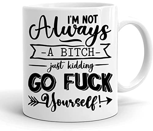I'm Not Always A Bitch - Just Kidding - Go Fuck Yourself Tasse - Lustige sarkastische Tasse Keramik Kaffeetasse 313 ml