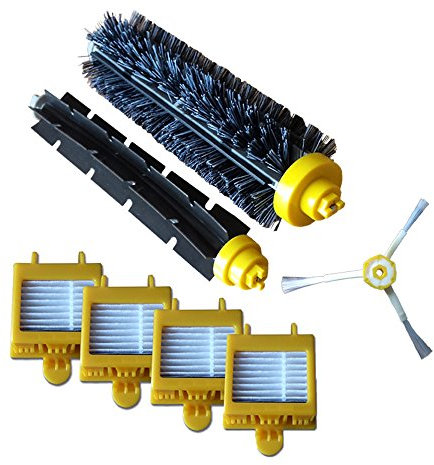 Kit de Maintenance Premium Kit de Service adapté aux Robots aspirateurs iRobot Roomba série 700 | Set de brosses + 4 filtres HEPA + Brosse latérale