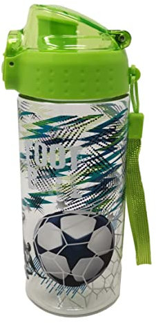 Theonoi Auslaufsichere Kinder Wasserflasche Trinkflasche Flasche bruchsicher leicht aus Tritan BPA-frei 500 ml für Schule Kindergarten Sport (Fußball)