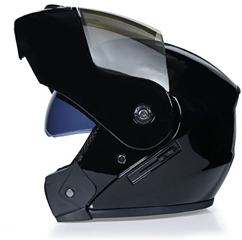 Helme Modularer Unisex Motorradhelm mit Sonnenblende, Vollvisierhelm, Doppel Sonnenblende, Klapphelm für Herren, überdachter Offroad Helm, DOT/ECE-zertifizierung,#11,S