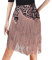 FEOYA Damen Bauch Latin Dance Rock Kostüm Leopardenmuster Stil Quaste Rock Tanzkostüm Übung Performance Hüfttuch für Latin Cha Cha Samba Rumba Flamenco Modern Rosa Einheitsgröße