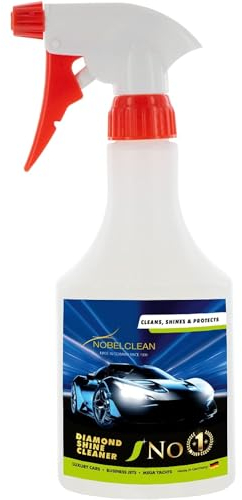 Nobelclean NC1 Hochglanz Autoreiniger - Felgenreiniger, perfekte Autopflege - Autowäsche, Umweltfreundlich ohne Wasser nutzbar, für alle Autolacke, Felgen & Scheiben, 500 ml Testflasche