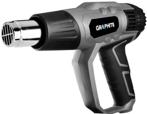 GRAPHITE Sengmaschine 2000W, Temperaturbereich:I: 50ºC, II: 50-550ºC, III: 50-550ºC, Luftströmung I: 350 l/min, II: 350 l/min, III: 500 l/min, 250 x 200 mm, 4 Düsen, Kratzer mit Handgriff, Koffer