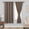 JIUZHEN Blickdicht Vorhänge Verdunkelungsgardinen mit Raffhalter Khaki Gardinen Ösenvorhang für Schlafzimmer Wohnzimmer Verdunkelungsvorhang, Cappuccino, 2 Stück, 137x117cm(HxB)