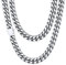 ChainsHouse Edelstahl Kette Damen Kubanische Panzerkette 46cm 9mm breit Freundschaftskette Damen Schmuck
