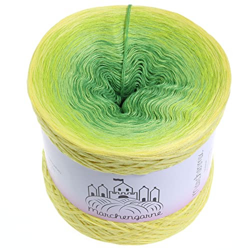 Farbverlaufsgarn Bobbel Wolle Größe wählbar Strickwolle Häkeln (Zitronenbäumchen - Jalousie außen, 300g/1140m - 4Fach)