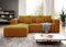 Moderno Ecksofa mit Schlaffunktion und Bettkasten Stripes - Sofa mit 3 Sitzer und Robuste überzug - Schlafcouch L-Form - Modern Couch Cord - 255x73x161 cm - Links Senf