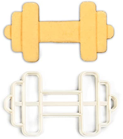 Dekorative 3D-AUSSTECHFORMEN „Fitness“ aus Bio-Kunststoff spülmaschinenfest (Hantel)