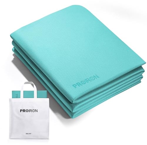 PROIRON Tappetino Fitness Pieghevole, Antiscivolo Yoga Mat, Tappetino Yoga da Viaggio, Impermeabile Tappeto per Palestra in Casa, Tappetino Allenamento per Pilates, Ginnastica