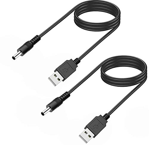 Electric Toothbrush Charger for Bitvae, Fairywill, Initio, Uphily, Gloridea, Wepklin, Nsly, Baoveri, Kipozi and Other Brands - [2-Pack, 3.3ft] DC 5V 3.5mm Port USB Charger Cable