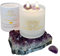 Serenity Crystals Candle Infused with Crystals (Amethyst/Sea Salt & Sage)