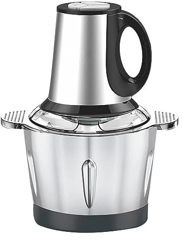 Tritacarne Elettrico 500W in Acciaio Inox con Capacità di 3L - 2 Livelli di Velocità, MOKEKA Protezione dal Surriscaldamento, 4 Lame in Acciaio per Carne, Verdura e Frutta