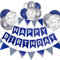Luftballons Geburtstag Dekoration Set, Marineblau Geburtstagsdeko Happy Birthday deko Banner Party Deko Geburtstag Set mit Marineblau und Silber Luftballons Dreiecksflaggen Girlanden（NB+SJQ）