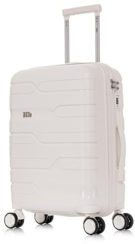 1990s Maleta de Cabina 55x38x22cm (44L) Polipropileno - Candado Incrustada - 20 Pulgadas - Blanco